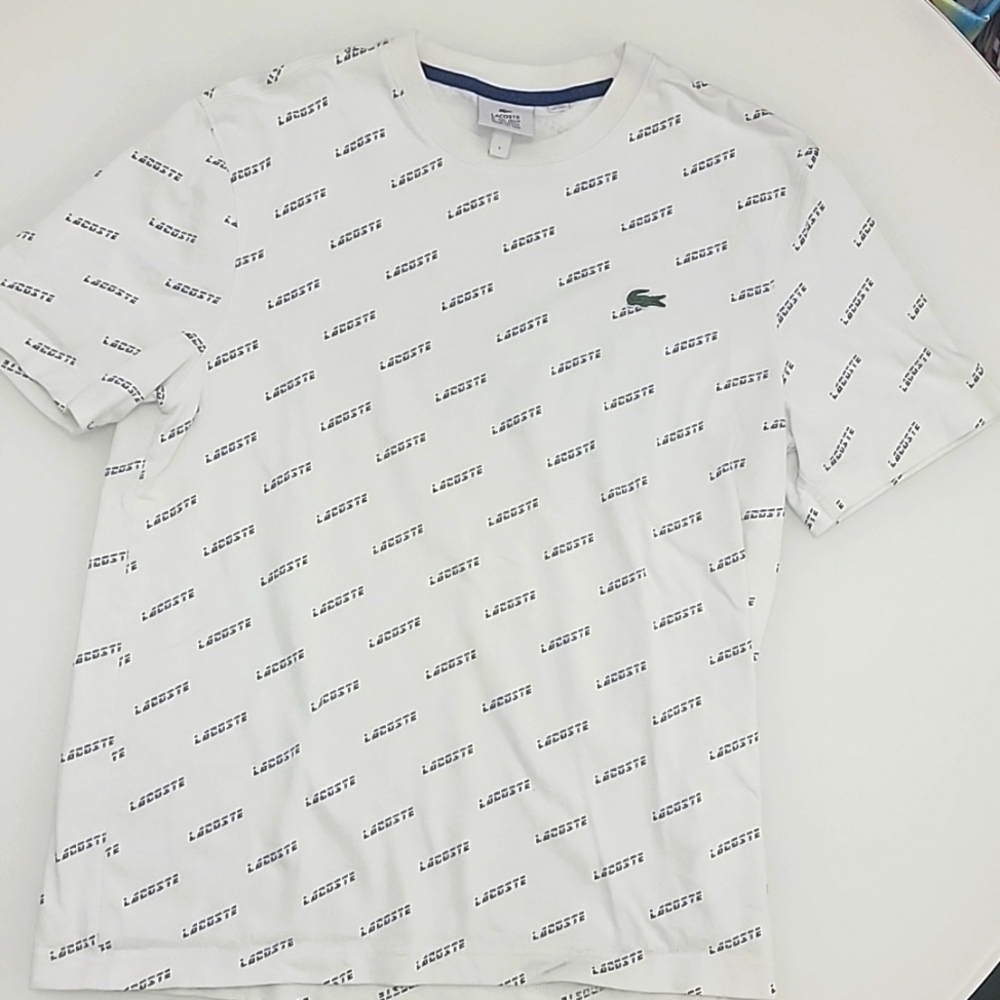 Lacoste Repeat Logo Pattern Crew Neck Tee - image 1